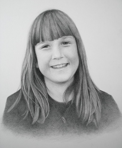 © 2013 Aron Hart, Portrait of Emily, Graphite on bristol, 14 x 17 inches.