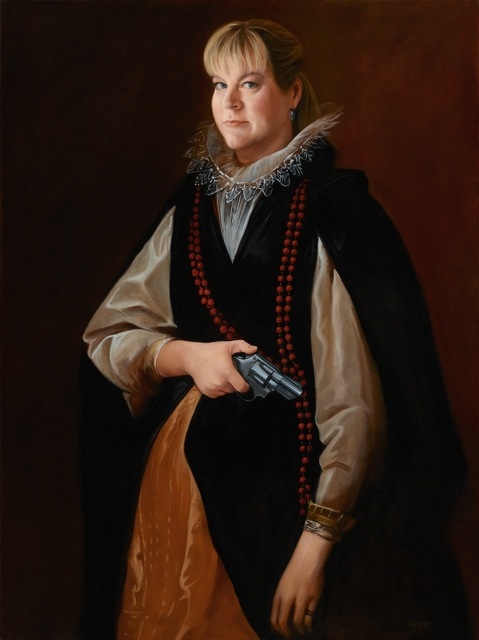 © 2013 Aron Hart, 2nd Amendment, Oil on Canvas, 30 x 40 inches.