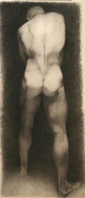 © 2013 Aron Hart, Study for Atonement, charcoal on paper