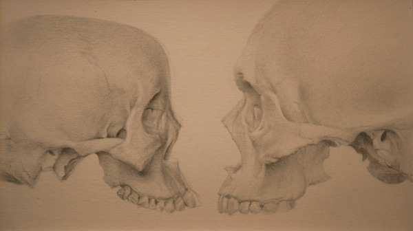 © 2014 Aron Hart, He Said, She Said, gold point on prepared paper