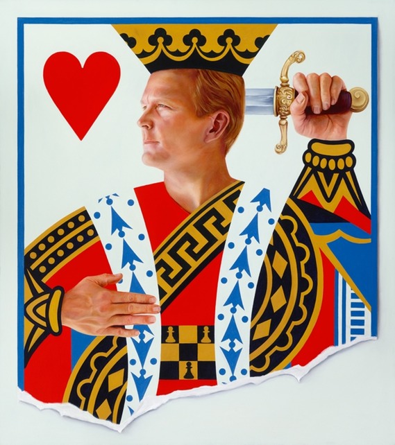 © 2011 Aron Hart, King of Hearts, Oil on Canvas, 32 x 36 inches.