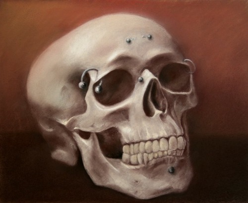 © 2009 Aron Hart, Piercings, Pastel on paper, 12 x 10 inches.