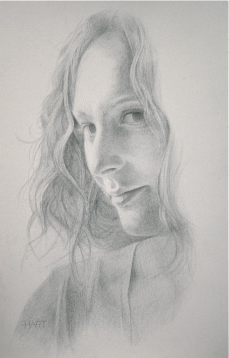 © 2012 Aron Hart, Portrait of Caroline, Metalpoint in prepared paper, 7 x 10 inches.