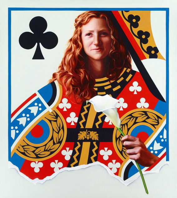 © 2013 Aron Hart, Queen of Clubs, Oil on Canvas, 32 x 36 inches.