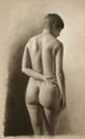 © 2012 Aron Hart, Study for Divine Beauty, charcoal and white chalk on toned paper