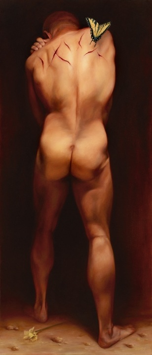 © 2011 Aron Hart, Atonement, Oil on Canvas, 19 x 44 inches.