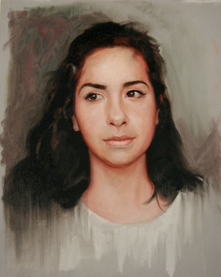 © 2014 Aron Hart, Portrait of Marina, Oil on canvas board