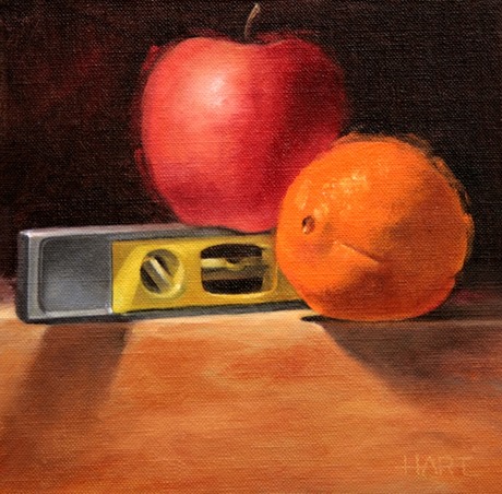 © 2011 Aron Hart, On The Level, Oil on Linen mounted to board, 8 x 8 inches.