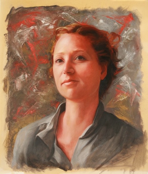 © 2013 Aron Hart, Portrait of Shelly, oil on prepared paper